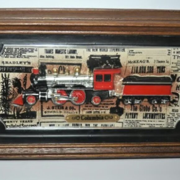 Intercraft 3D Framed Decorative Wall Hanging Train Locomotive Columbia - Picture 2 of 3